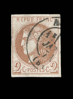 N°40Ab - 2c Brun -rouge - Position 4 - Obl Càd - Janvier 1871 - Cerif. Calvee - TB - 1870 Bordeaux Printing