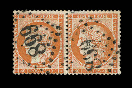 N°38f - 40c Orange - Paire De 4 Retouchés - Obl. GC 899 - 1 Ex Défx - L'autre TB - 1870 Siège De Paris
