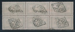 N°33 - Bloc De 6 - Obl. GC 2240 - Petite Fente S/3ème Ex En Haut - Sinon Rare - 1863-1870 Napoléon III Con Laureles
