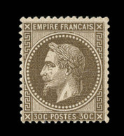 N°30b - Fond Ligné - Comme ** - Certif. Eichele - TB - 1863-1870 Napoléon III Lauré