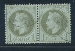 N°25 - Paire - Obl. Càd - TB - 1863-1870 Napoléon III Lauré