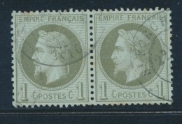 N°25 - Paire - Obl. Càd - TB - 1863-1870 Napoleone III Con Gli Allori