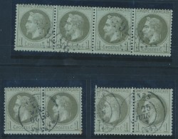 N°25  Bde De 4 + 2 Paires - TB - 1863-1870 Napoléon III Con Laureles