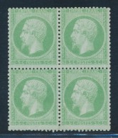 N°20g - Vert Jaune S/verdâtre - Bloc De 4 - Signé Mague - TB - 1862 Napoléon III