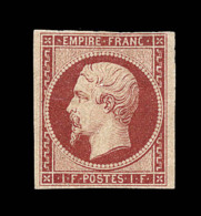 N°18 - 1F Carmin - Certif. Robineau - TB - 1853-1860 Napoléon III