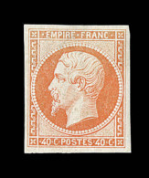 N°16 - 40c Orange - Signé Bühler + Certif. Weid - Léger Pli - Asp. Sup - 1853-1860 Napoléon III