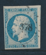 N°15 - Filet Voisin - Obl. PC 378 - TB - 1853-1860 Napoléon III