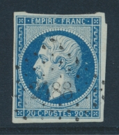 N°14Ad - Bleu S/vert - TB - 1853-1860 Napoléon III.