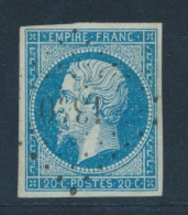 N°14Ad - Bleu S/vert - Signé Roumet - TB - 1853-1860 Napoléon III