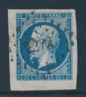 N°14A - 20c Bleu - Type I - Coin De Feuille - Signé JF Brun - TB - 1853-1860 Napoléon III.
