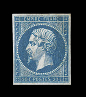 N°14A - 20c Bleu - Type I - Signé Calves - TB - 1853-1860 Napoléon III
