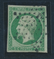 N°12b - Vert Foncé - Marges Régulières - TB - 1853-1860 Napoléon III