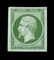 N°12b - 5c Vert Foncé - Certif. - TB - 1853-1860 Napoléon III