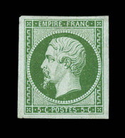 N°12b - 5c Vert Foncé - Certif. - TB - 1853-1860 Napoleon III