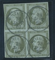 N°11 - Bloc De 4 - Obl. T15 (4x) - Signé - TB - 1853-1860 Napoléon III