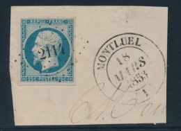 N°10 - Obl. PC 2114  + T14 MONTLUEL - 18/3/53 - TB/SUP - 1852 Louis-Napoleon