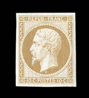 N°9c - 10c Bistre Clair - Réimpression - TB - 1852 Luigi-Napoleone