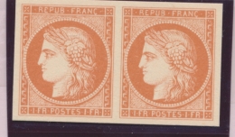 N°7 - Paire - 1F Vermillon - FAC SIMILE - S/papier Carton - TB - 1849-1850 Cérès