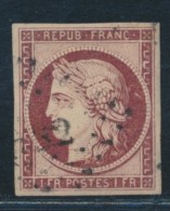 N°6b - 1F Carmin Brun - Obl. PC - Signé A. Brun - TB - 1849-1850 Cérès