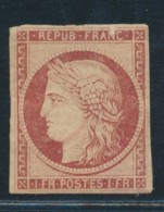 N°6a - 1F Carmin Clair Tirant S/le Rouge Brun - Défts - 1849-1850 Cérès