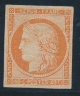 N°5A - 40c Orange Foncé (gomme Brunâtre) - Certif. - TB - 1849-1850 Cérès