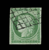 N°2 - 15c Vert - Signé JF Brun/A. Brun - TB - 1849-1850 Ceres