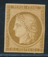 N°1a - 10c Bistre Brun - Petite Marge à Droite - Signé JF Brun - B/TB - 1849-1850 Ceres