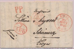 N°1122 - Suisse Belfort - Basel - 20/8/40 - Rouge - Pr Schirmeck - PP Et 7AED - Rouge - 1801-1848: Precursors XIX