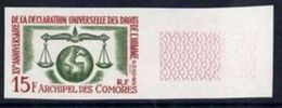 Comores 1963, Human Rights 15f Marginal IMPERFORATED Single - Refugees