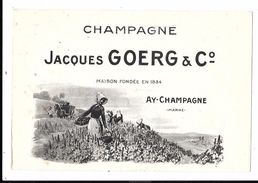 AY CHAMPAGNE - Carte Publicitaire Champagne Jacques GOERG & C° - Ay En Champagne