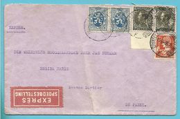 336+285+401 Op Brief Per EXPRES Met Stempel BRUXELLES, Aankomst Telegraafstempel PANNE - 1934-1935 Leopold III