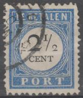 *~* MAKE AN OFFER *~* - NETHERLANDS - 1881 2½c Postage Due, Type I, 34 Loops. Scott J5a. Used - Portomarken