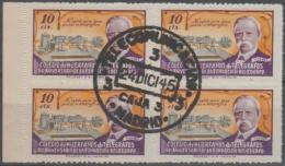 *~* MAKE AN OFFER *~* -  SPAIN - 1945 Telegraph Office Cinderella Block Of Four. Used - Télégraphe