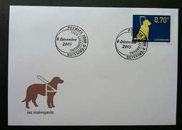 Luxembourg Vision Disabled 2005 (stamp FDC) Issue Date: 05/12/2005 *Braille Effect *embossed Effect *unusual - Lettres & Documents