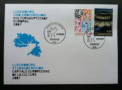 Luxembourg European Capital Of Culture 2007 (stamp FDC) *recess Effect - Brieven En Documenten