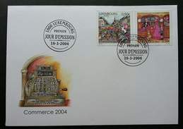 Luxembourg 75 Years Of The Luxembourg Ville Annual Street Market 2004 Cartoon Animation (stamp FDC) - Cartas & Documentos