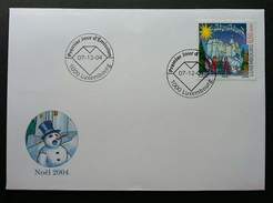 Luxembourg Christmas 2004 Festival Winter (stamp FDC) *embossed Effect - Lettres & Documents