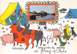 77-BRAY-SUR-SEINE- SALUTATIONS DISTINGUEES DU CAMPING DE BRAY SUR SEINE - Bray Sur Seine
