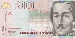 COLOMBIA 2000 PESOS 2014 XF (free Shiping Via Regular Air Mail (buyer Risk)) - Kolumbien