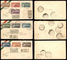 Posta Aerea (1/10) - La Serie Completa Dei 10 Valori Su 3 Aerogrammi Bayer Per Tripoli Del 7/15 Febbraio 1932 -... - Sonstige & Ohne Zuordnung
