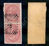 Coppia Verticale Del 40 Cent Torino (F6T - Regno) Su Frammento - Annullata Con Bollo A Punti S.M.no - Molto Bello -... - Otros & Sin Clasificación