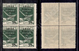1920 - Quartina 55 Cent Su 5 (10) - Gomma Integra - Cert. AG. (1.200) - Altri & Non Classificati