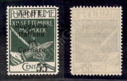 1920 - 55 Cent Su 5 (10) - Gomma Integra - Ottimamente Centrato - Cert. AG. (600++) - Other & Unclassified