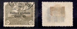 1920 - 45 Cent Su 45 (112) Soprastampa Modificata - Usato (500) - Altri & Non Classificati