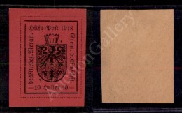 1918 - 10 Heller Carminio Lilla (5) - Gomma Integra - Cert. Avi (1.500) - Autres & Non Classés