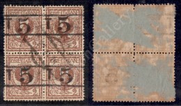 1919 - T5 Su 2 Cent (3/10) - Quartina Usata (800+) - Autres & Non Classés