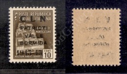 1945 - Non Emessi - 10 Cent Bruno (8) Soprastampa In Nero - Gomma Integra - Cert. Raybaudi (2.250) - Autres & Non Classés