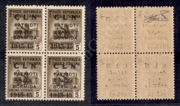 Valle Bormida - 1945 - Soprastampa Modificata - Quartina Del 5 Cent (1A) - Gomma Integra - Cert. AG (18.000+) - Autres & Non Classés