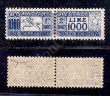 1954 - 1000 Lire Cavallino (81 - Pacchi Postali) - Gomma Integra - Molto Bello E Ben Centrato - Bottacchi + Cert.... - Andere & Zonder Classificatie