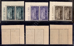 1949 - ERP (601/603) In Coppie Angolari - La Serie Completa  Dei 3 Valori - Gomma Integra - Altri & Non Classificati